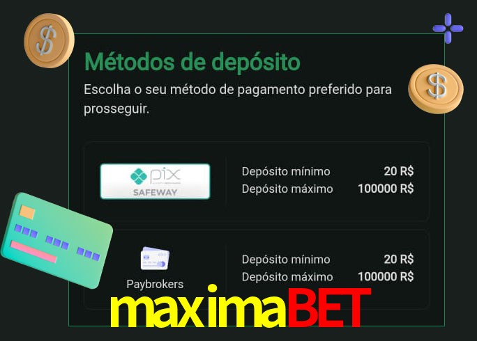 O cassino maximabet oferece uma grande variedade de métodos de pagamento